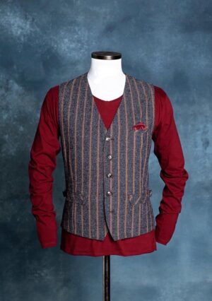 Striped Single-Breasted Bespoke Waistcoat
