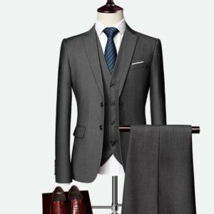 Charcoal Grey Three-Piece Bespoke Suit