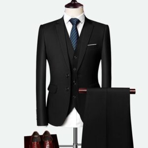Classic Black Three-Piece Bespoke Suit
