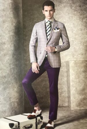 Light Grey Windowpane Bespoke Blazer