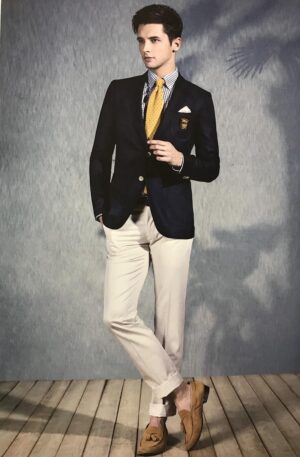 Classic Navy Club Bespoke Blazer with Crest Badge