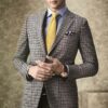 Men's Black & White Micro Check Blazer – Slim Fit Smart Casual Jacket