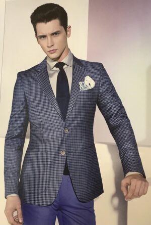 Blue Gingham Blazer – Contemporary Business Style