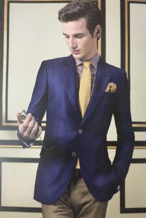 Navy Blazer with Khaki Trousers – Timeless Smart Elegance