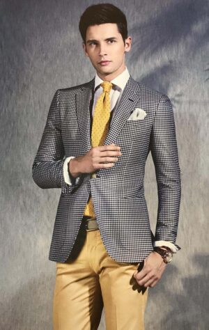 Black & White Micro Check Blazer – Modern Sophistication with Timeless Precision