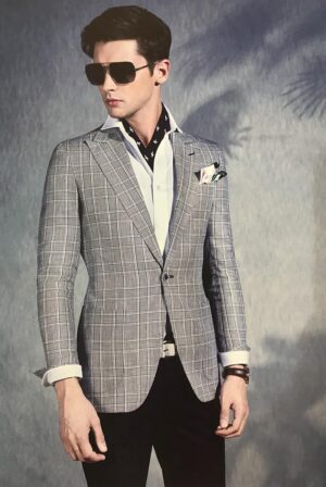Grey Glen Plaid Blazer – Contemporary Elegance with British Heritage