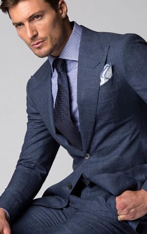 Steel Blue Suit – Contemporary Tailoring with Refined Character