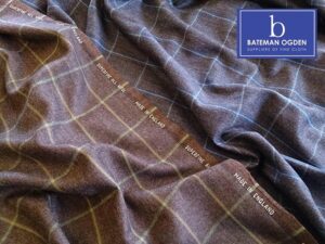 Bateman Ogden Superfine All Wool Brown Windowpane Collection